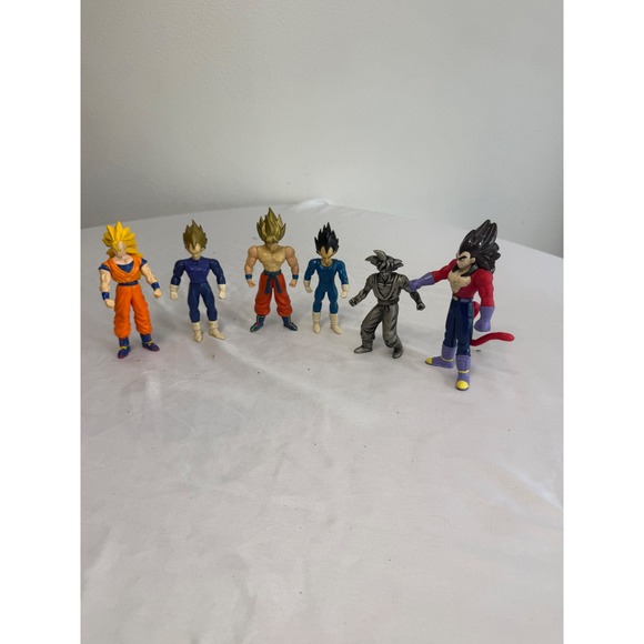 Other - Dragon Ball Z Action Figure Lot Super Saiyan Goku Vegeta SS4 Silver Tone 6pc